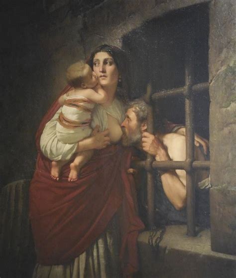 painting of woman breastfeeding a prisoner|This painting of a woman breastfeeding an old man in a prison  .